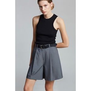 🔥NWT Frankie Shop Poppy Pleated Suit Shorts Charcoal M